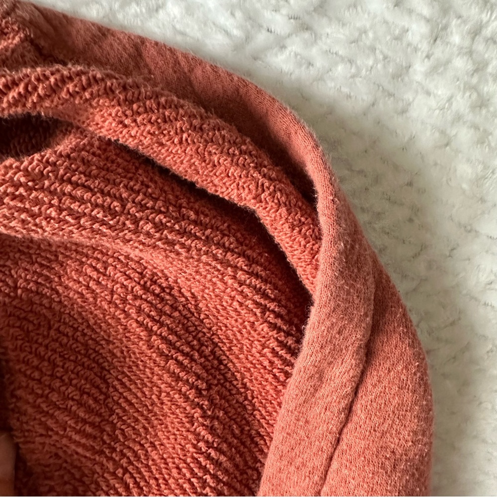 Madewell MWL Airyterry Hoodie Sweatshirt size small, heather weathered brick red - Picture 9 of 10